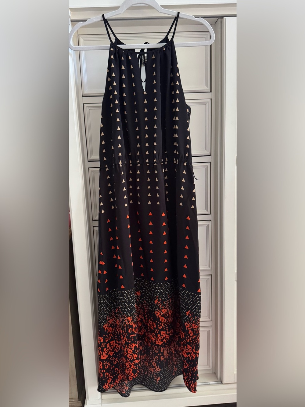 The Limited Black Dress with Red Triangle Print